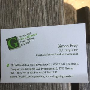 address at Droguerie von Gruningen in Gstaad