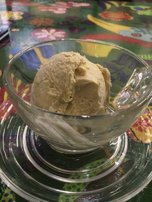 House made coconut ice cream (off menu - need to request it)  at Indah Cafe in Kuching