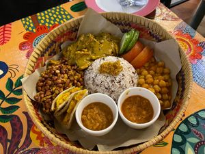 Plant-based platter for 2 at Indah Cafe in Kuching