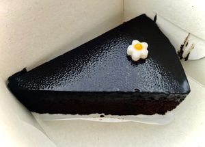 Vegan chocolate chaos cake at Indah Cafe in Kuching