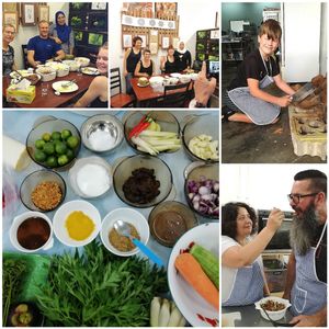 Vegan & vegetarian Sarawak style cooking class.
Start with a trip to the farmers market. 
Prepare & cook Five dishes. 
Be ready to take some back as its unlikely you can finish eat it all!  at Indah Cafe in Kuching