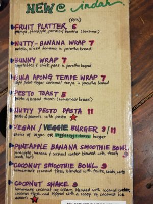 Vegan & vegetarian menu. All cook & bake in-house, including the wholemeal  bread n buns  at Indah Cafe in Kuching