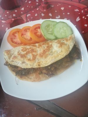 Vegan Rendang Tempeh Wrap at Indah Cafe in Kuching