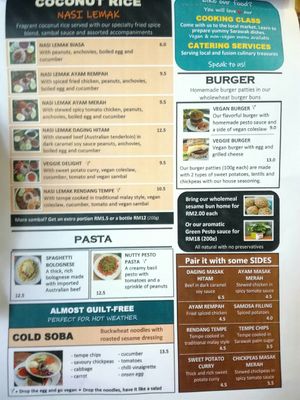 Menu2 at Indah Cafe in Kuching