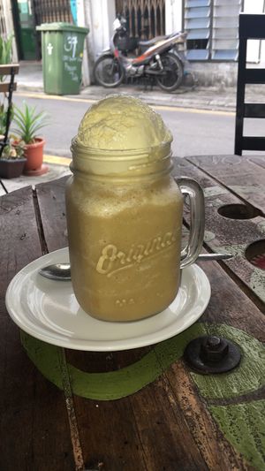 Coconut shake with espresso  at Indah Cafe in Kuching