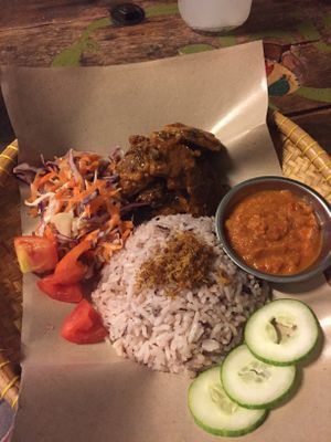 Nasi Lemak Rendang Tempe at Indah Cafe in Kuching