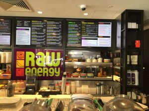 wall menu at Raw Energy in Brisbane
