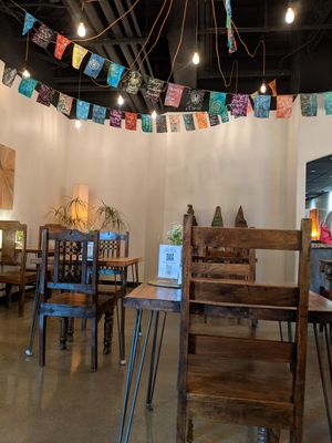 Indoor seating area at Surya Cafe in Fitchburg