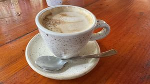 Cappuccino with oat 🥰milk   at Zest in Agonda