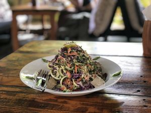 Raw pad thai with tofu  at Zest in Agonda