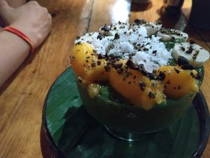 Spirulina nicecream at Zest in Agonda