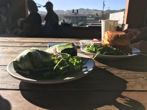 Breakfast burrito & egg sandwich at Frontier Cafe in Yucca Valley