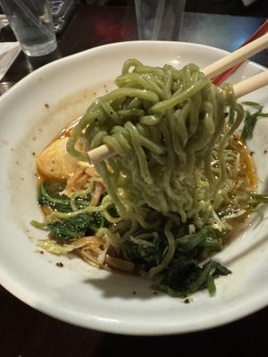 Spinach noodles   at Moko Ramen Bar in Las Vegas