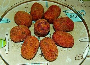 A vegan cutlet with mashed potato, beetroot, carrots, onions and green beans. Soft on the inside and crunchy on the outside! at Mithai Indian Cafe in Cary