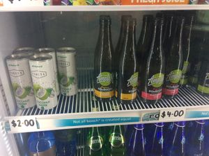 Coconut water & kombucha at Hilton Pizza in Hilton