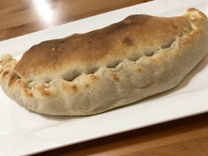 Pesto mushroom calzone at Farmer's Kitchen in Hualien