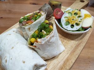 Veggie burrito at Farmer's Kitchen in Hualien