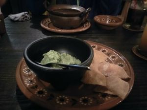 Taccos with Guacamole at Mexican Kitchen Bar MU in Osaka