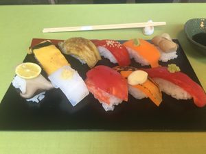 Nigiri plate
Creative & delicious at Yamaichi Bekkan in Miyajima