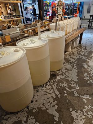 Tanks full of soap, shampoo at ZERO Market in Aurora