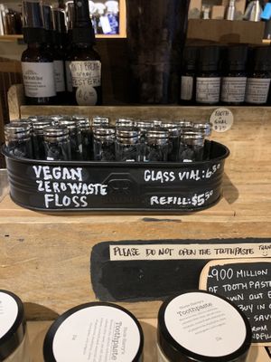A clever vegan zero-waste floss solution at ZERO Market in Aurora