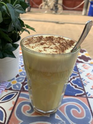 Golden milk (coconut milk based) at Feel Good in Groningen