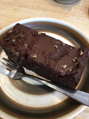 Vegan chocolate slice  at DANA in Sheffield