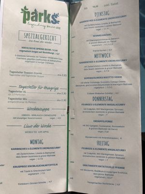 Weekly menu   at Parks - Zinzendorfgasse in Graz