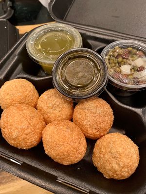 The pani puri is SO GOOD here! #Veganuary at Surati Farsan Mart in Artesia