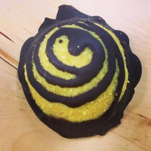 Turmeric bee bites with coconut yum & raw cacao at Mountain Mel's Green Canyon Apothecary in Welches