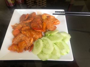 Sweet and sour veg meat at Nha Hang Com Chay in Ha Long