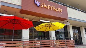 Saffron is a fun happy easy vegeterian cafe in downtown Monterey. at Saffron Cafe in Monterey