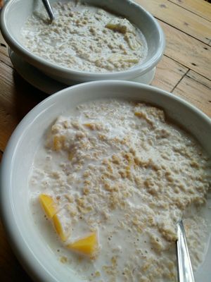 mango and banana porridge  at Cafe del Sunshine in Koh Chang