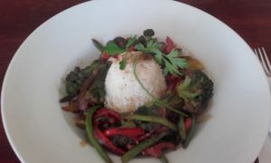 Vegetable Stir Fry at Evilion Bistro in Crete