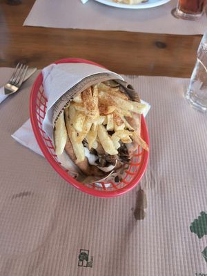 Mushroom pita (3/5) at Evilion Bistro in Crete
