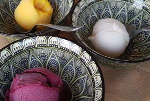 Sorbet ice at Evilion Bistro in Crete