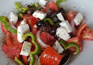 Greek salad at Evilion Bistro in Crete