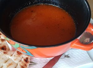 Tomato soup at Evilion Bistro in Crete