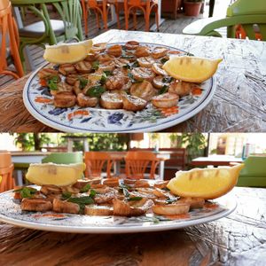 Vegan Scallops at Evilion Bistro in Crete