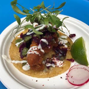 To-fish tacos at Dinerama at VFC by Club Mexicana in Newark
