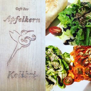 Lasagne und Wrap mit Salat  at Apfelkern & Kolibri in Bad Vilbel