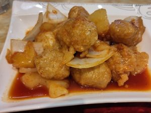 Vegan spicy honey chicken at Imperial Garden in Plymouth