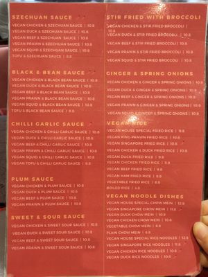 Vegan menu classics at Imperial Garden in Plymouth