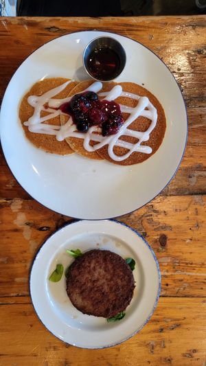 Pancakes and Impossible Sausage at The Butcher's Daughter - West Village in New York City