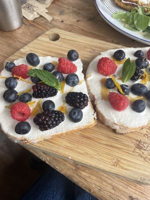 Cashew ricotta toast   at The Butcher's Daughter - West Village in New York City