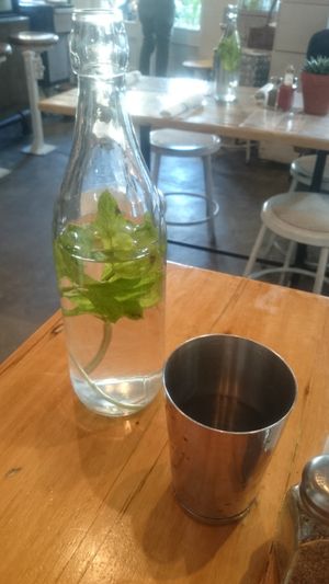 Water at The Butcher's Daughter - West Village in New York City