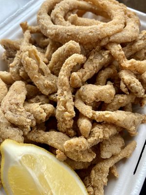 Clam strips at Three Girls Vegan Creamery - Boston in Guilford
