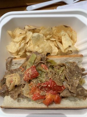 Philly cheesesteak special at Three Girls Vegan Creamery - Boston in Guilford