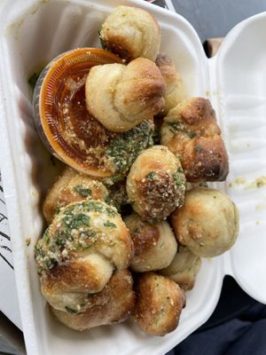 Garlic knots at Three Girls Vegan Creamery - Boston in Guilford