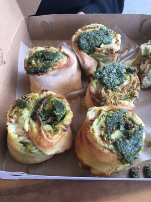 Pesto eggplant rolls at Three Girls Vegan Creamery - Boston in Guilford